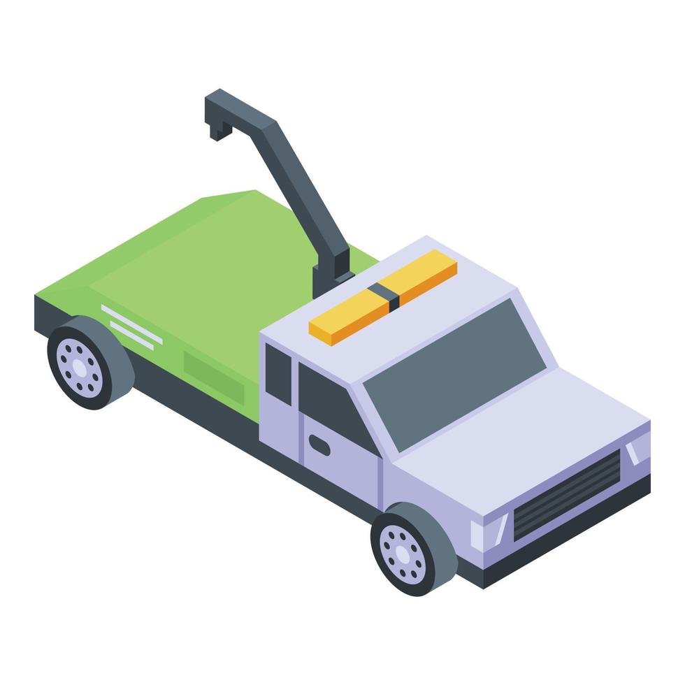 Tow truck icon, isometric style vector