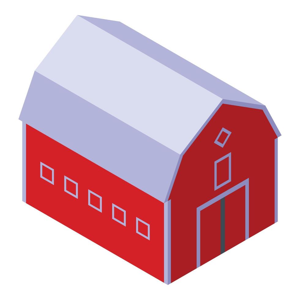 Farm barn icon, isometric style vector