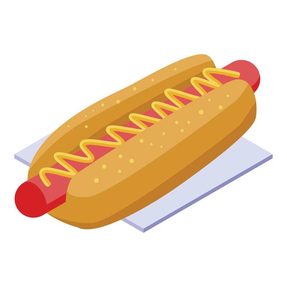 American hot dog icon, isometric style vector
