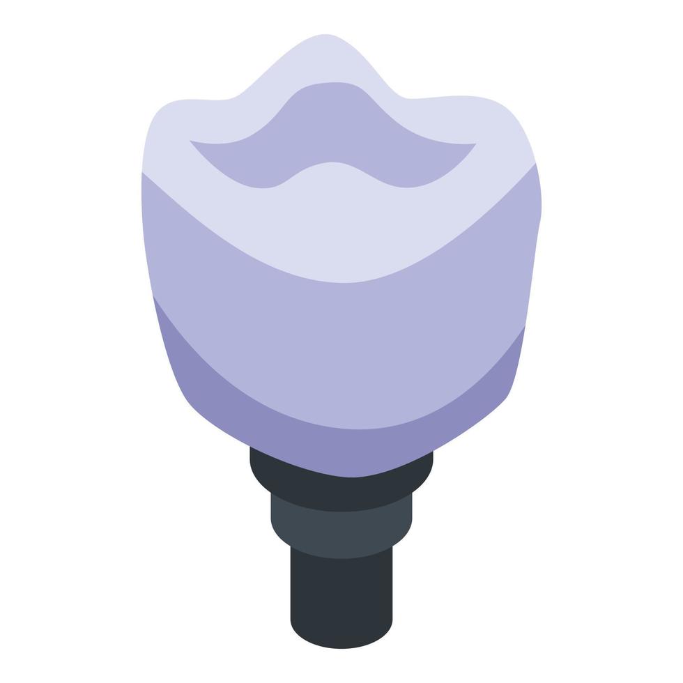 Tooth implant icon, isometric style vector