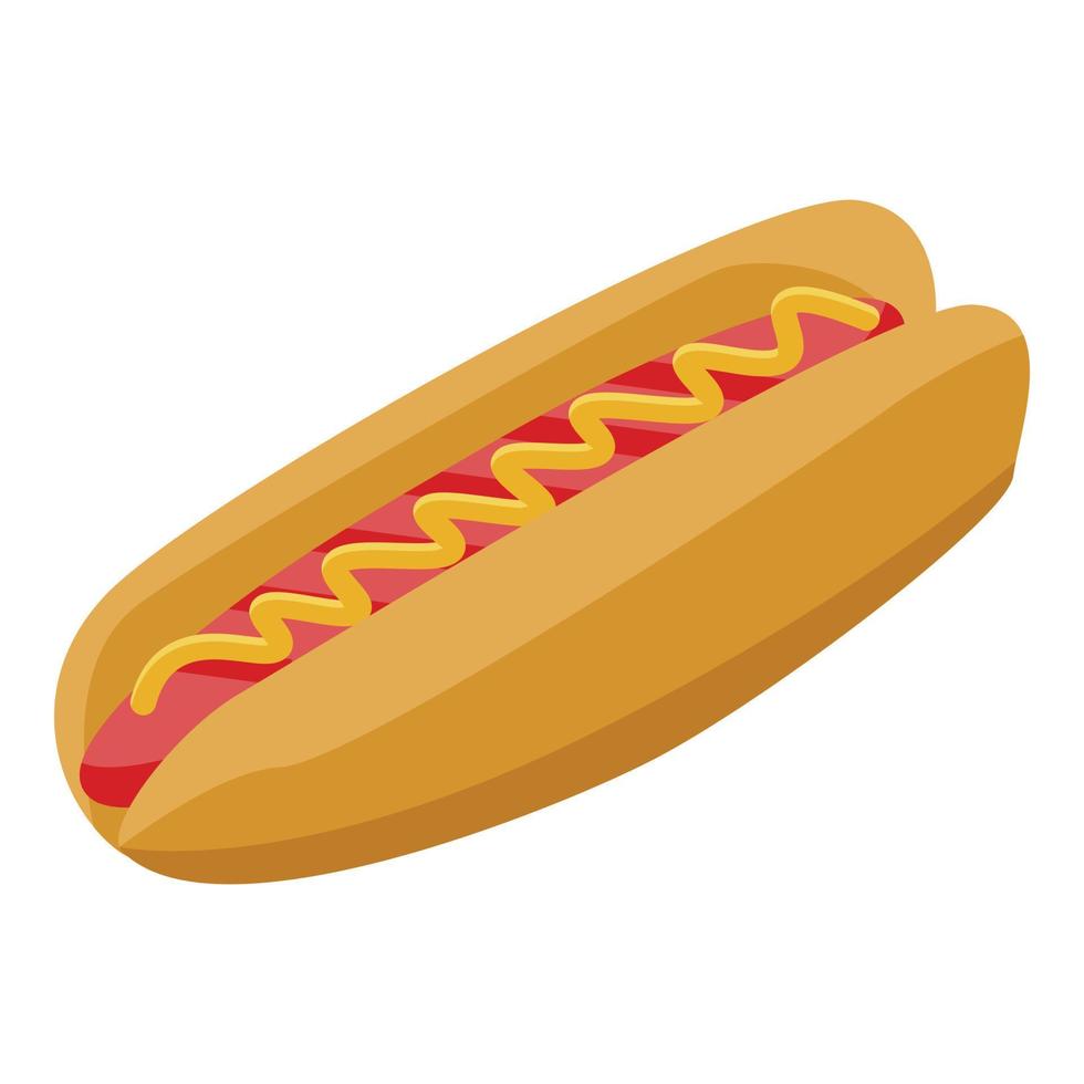 icono de perro caliente rápido, estilo isométrico vector