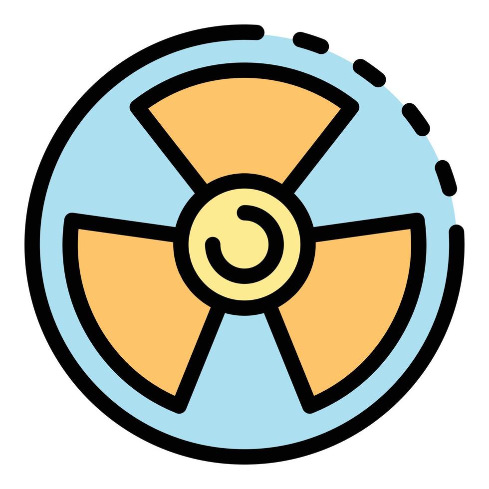 Nuclear sign icon color outline vector