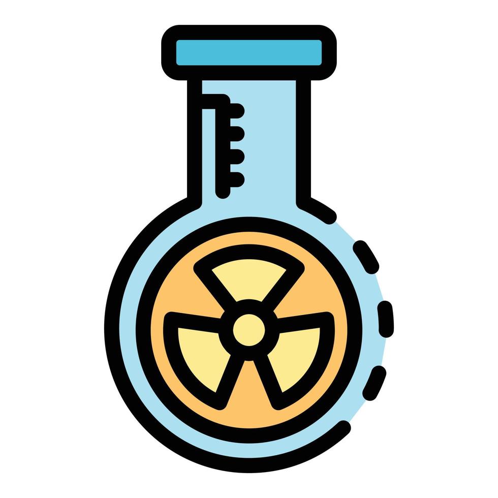 Nuclear flask icon color outline vector