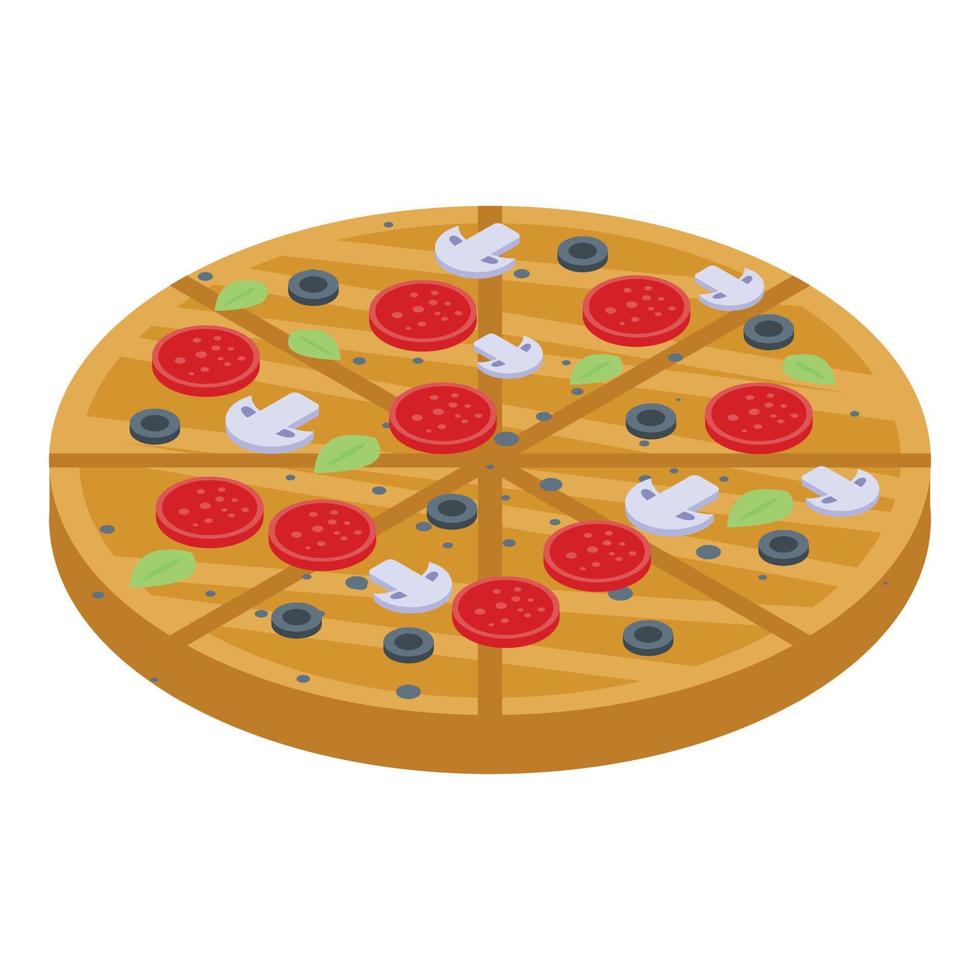 Italian pizza icon, isometric style vector
