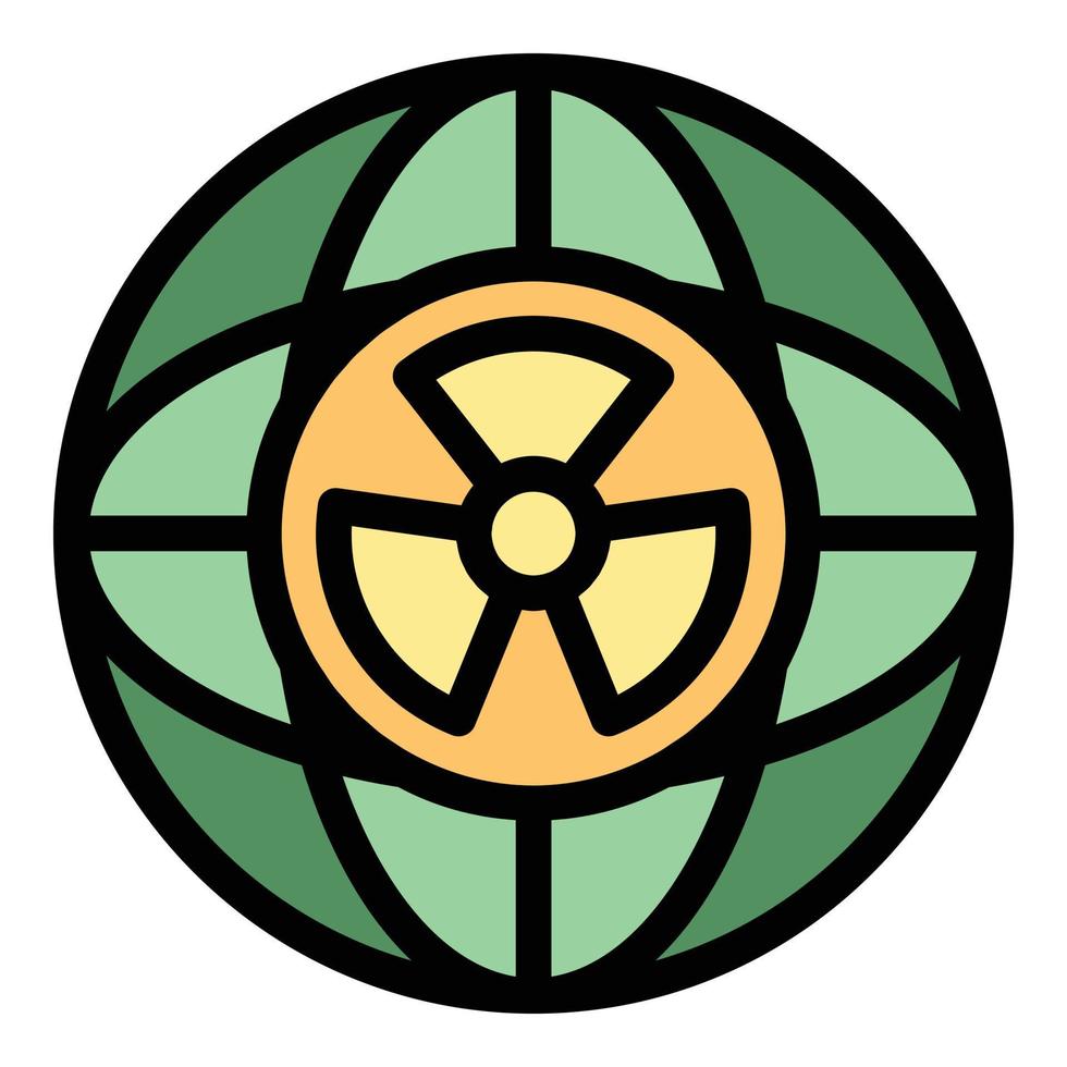 Global nuclear program icon color outline vector