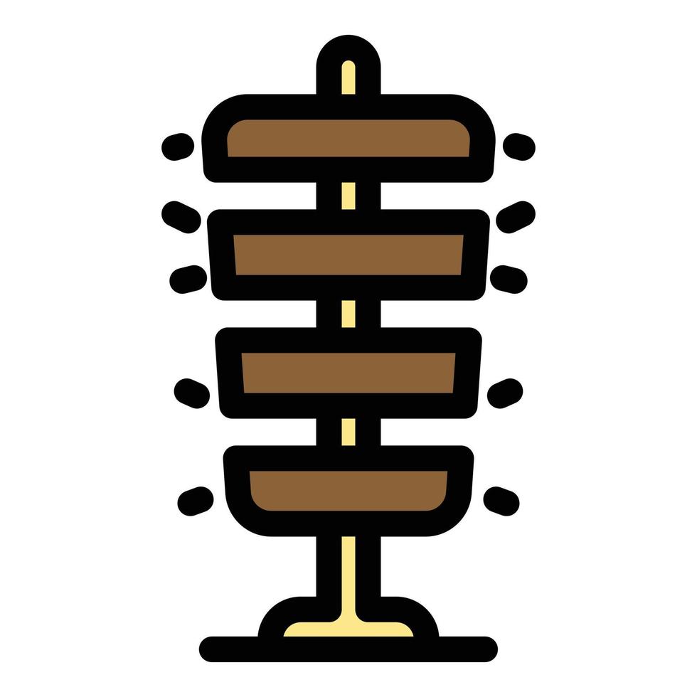 Sliced meat stand icon color outline vector