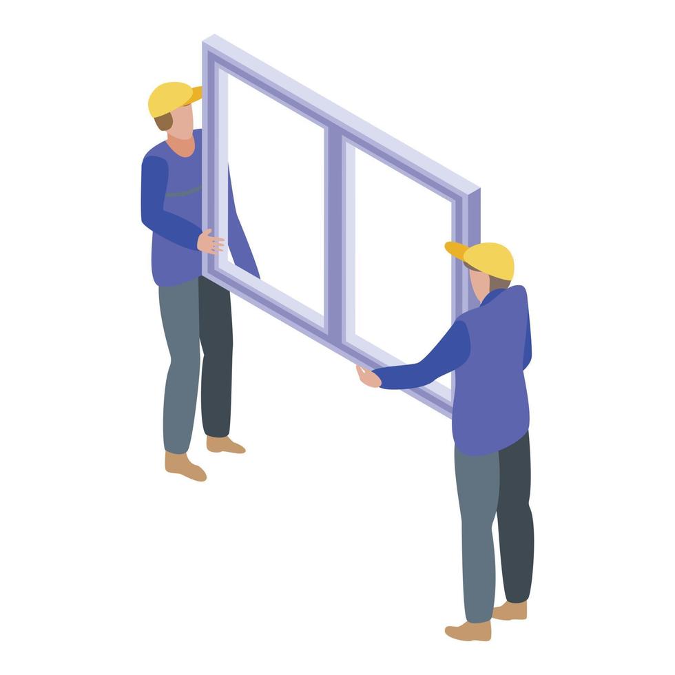 Install window icon, isometric style vector