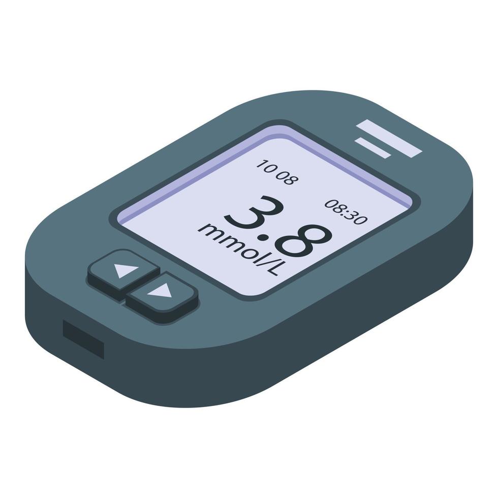 Tester glucose meter icon, isometric style vector