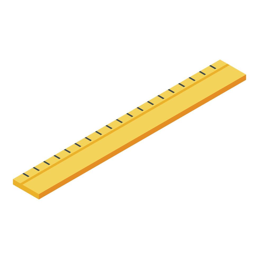 Wood ruler icon, isometric style vector