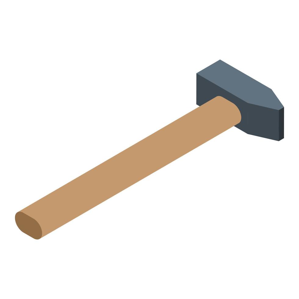 Window installation hammer icon, isometric style vector