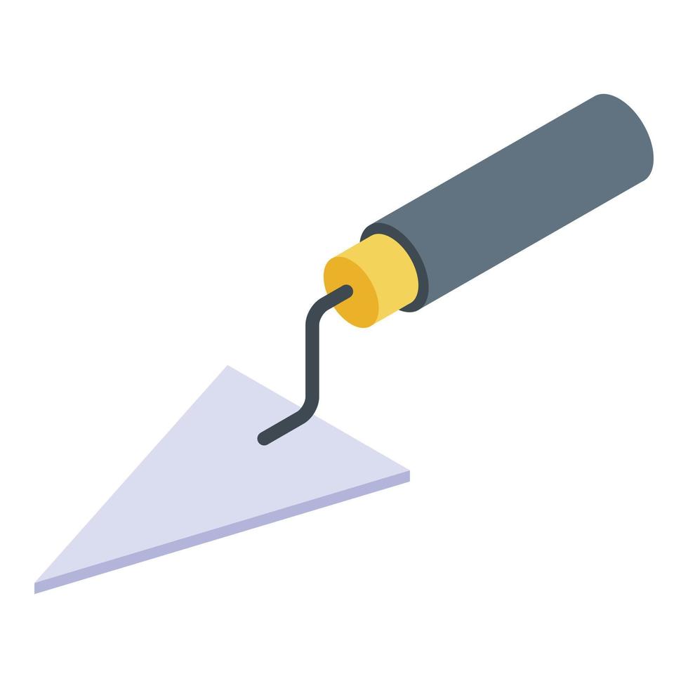 Triangular trowel icon, isometric style vector