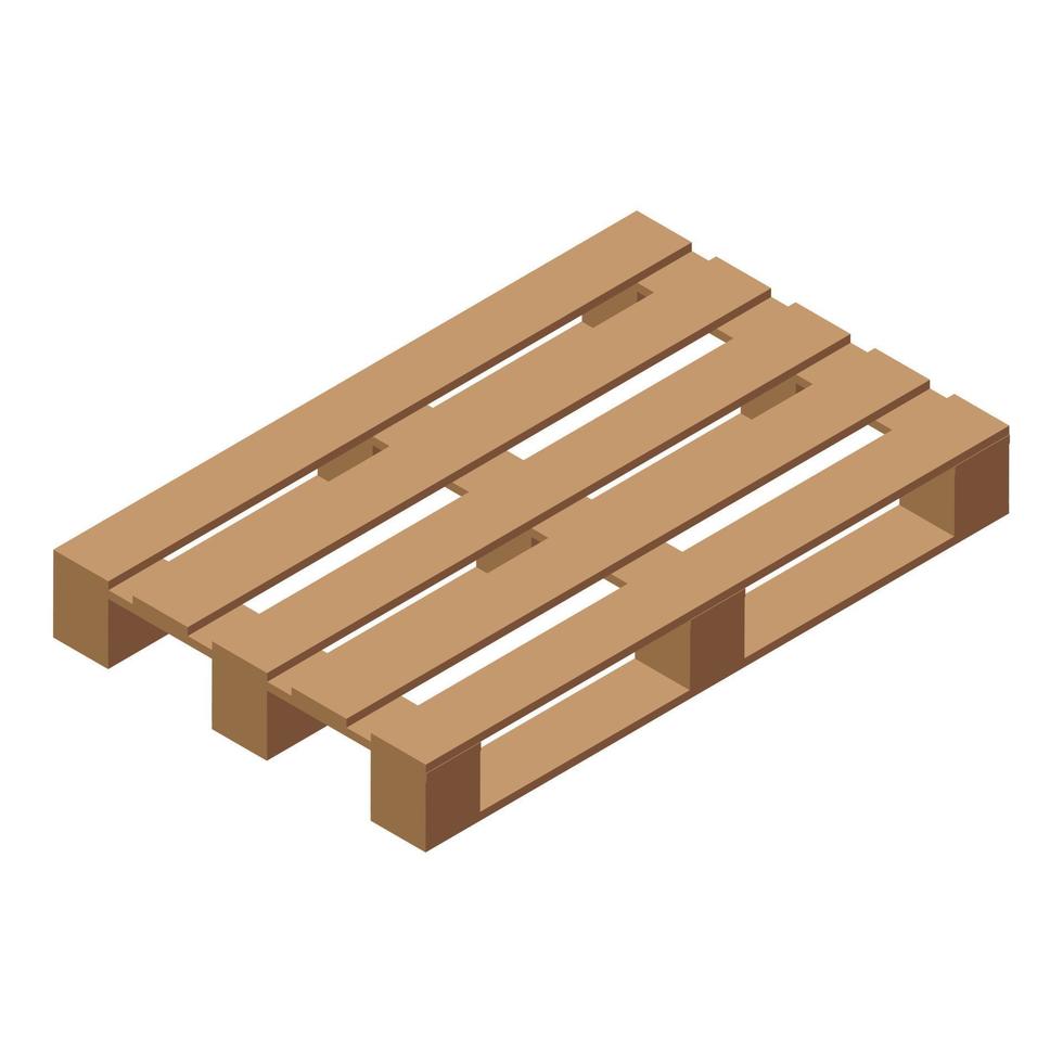 Wood pallet icon, isometric style vector