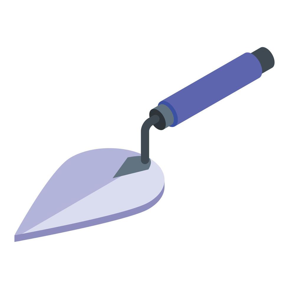 Brick trowel icon, isometric style vector