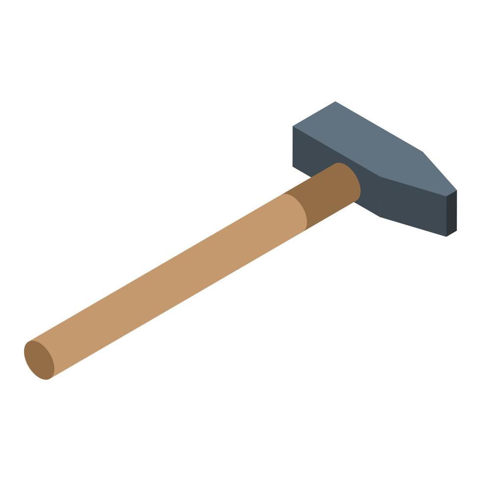 Hand hammer icon, isometric style vector
