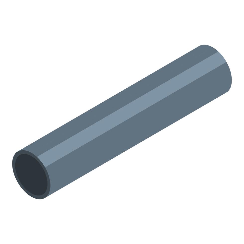 Metal pipe icon, isometric style vector