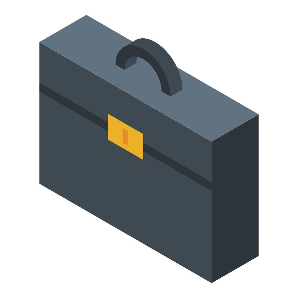 Leather office bag icon, isometric style vector