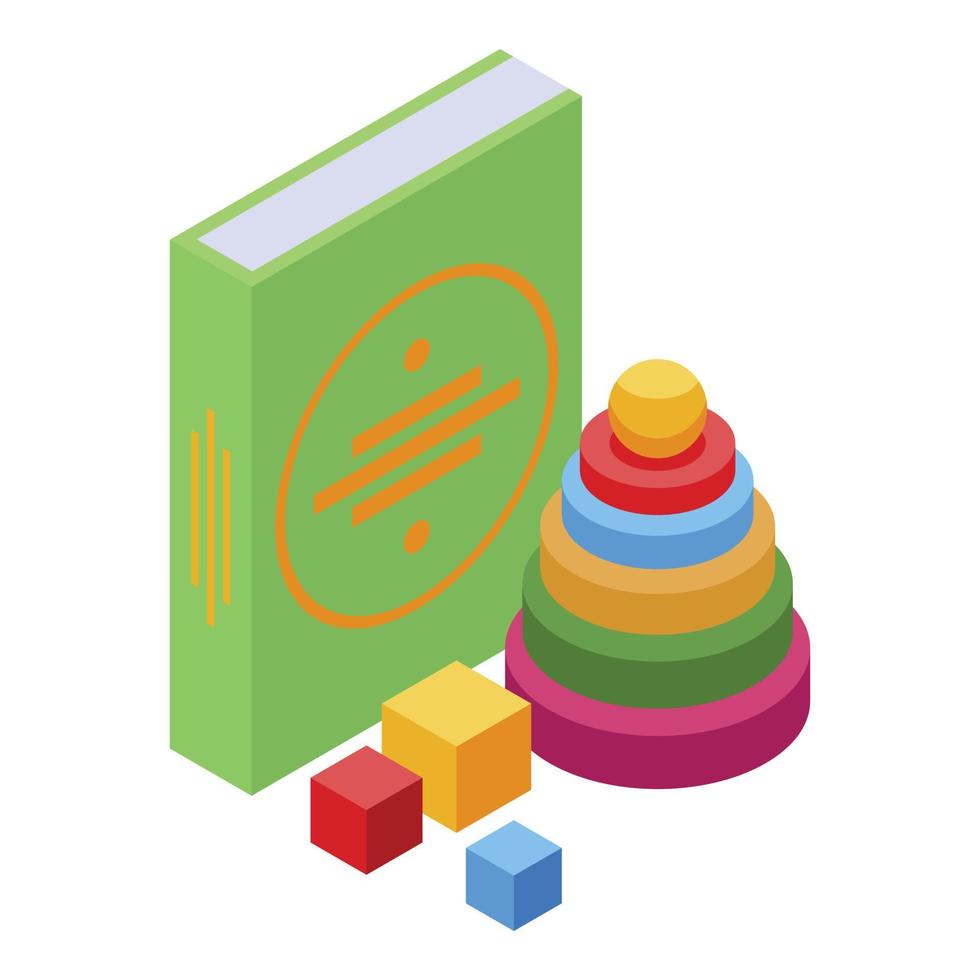 Kid book icon, isometric style vector