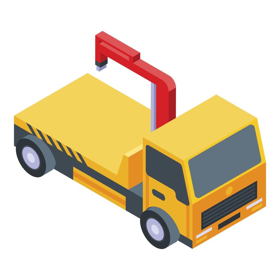 Tow truck assistance icon, isometric style vector