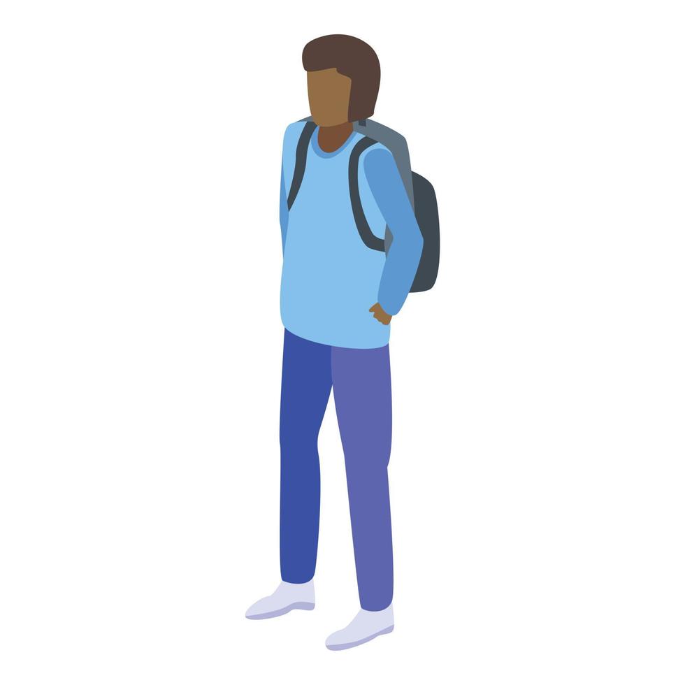 School backpack icon, isometric style vector