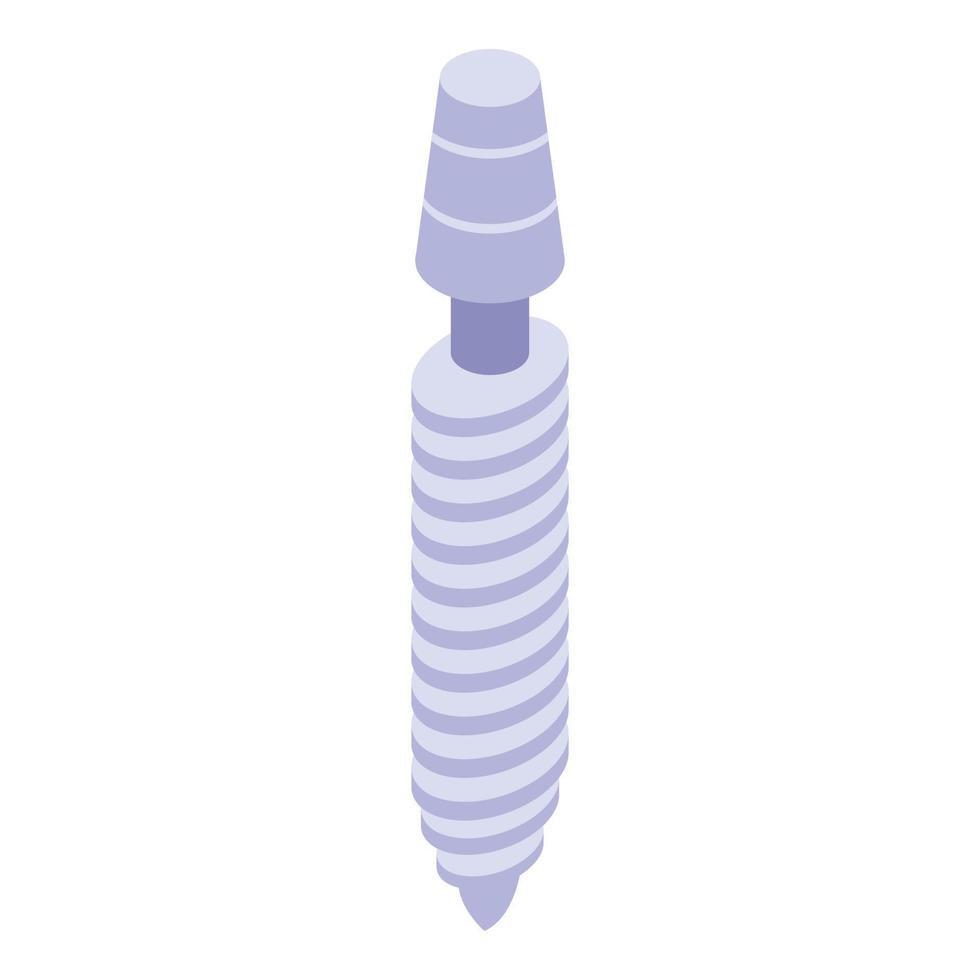 Tooth pin implant icon, isometric style vector