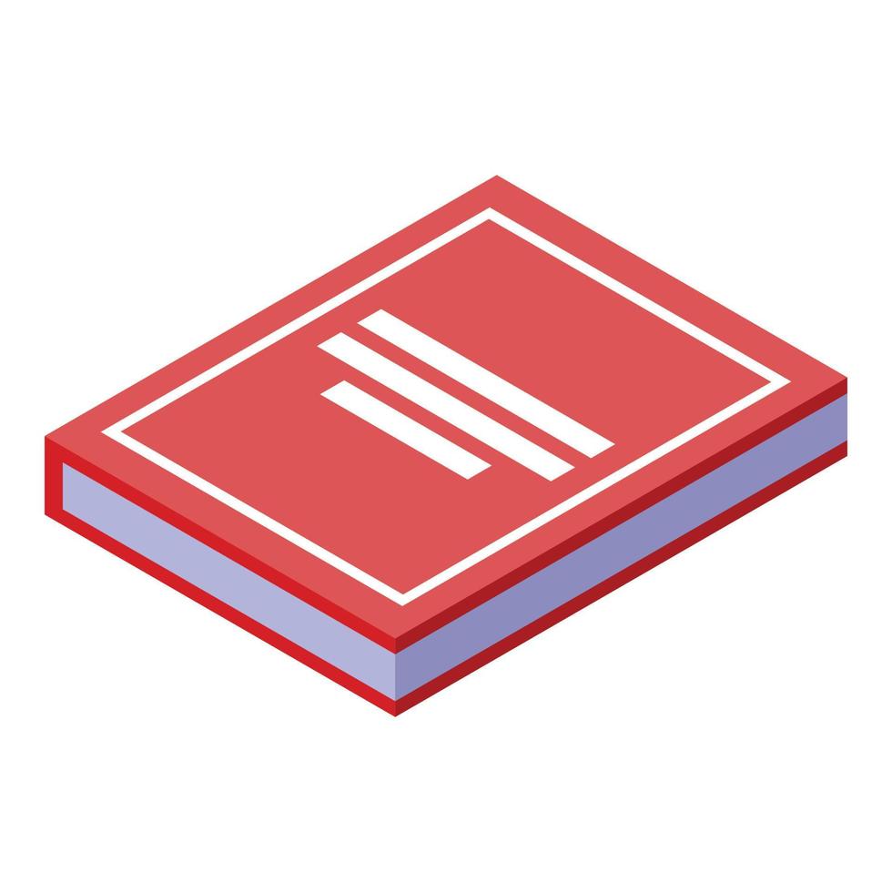 Red book icon, isometric style vector