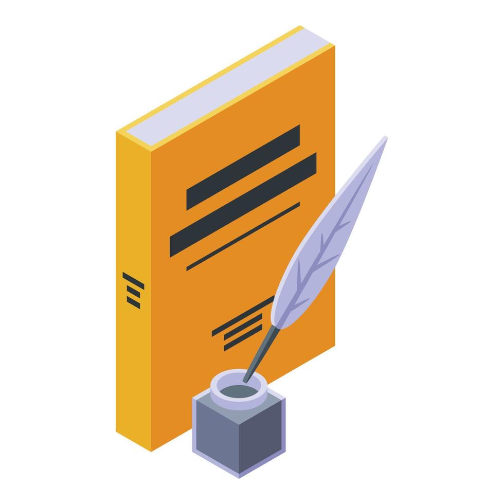 Story novel book icon, isometric style vector