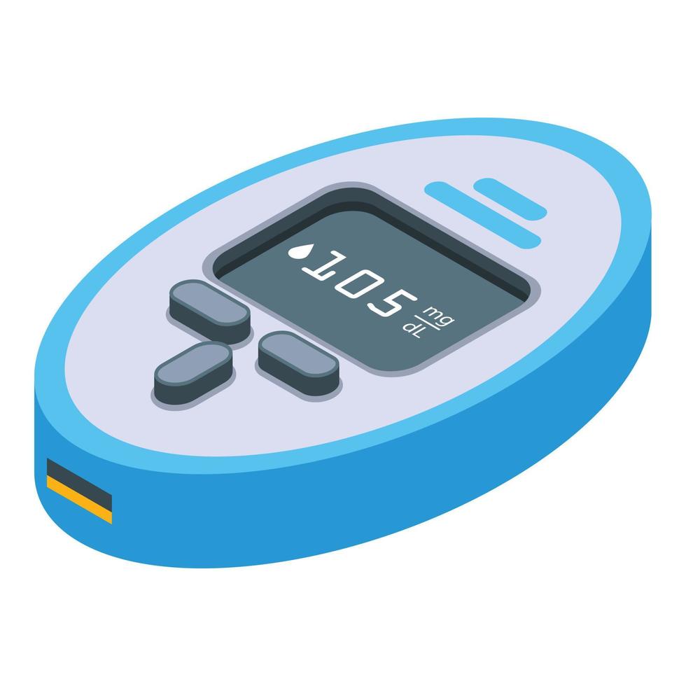 Digital glucose meter icon, isometric style vector