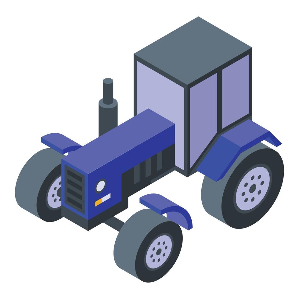 Classic farm tractor icon, isometric style vector