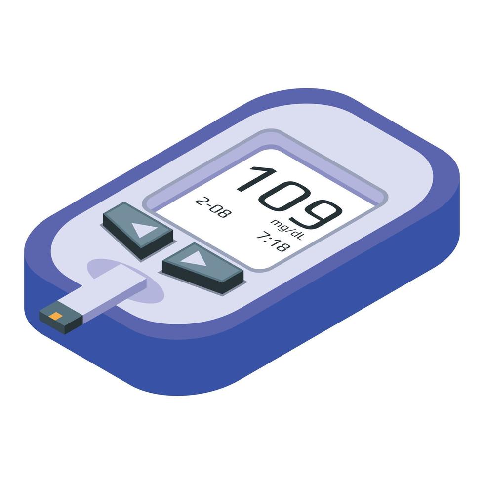Medical glucose meter icon, isometric style vector