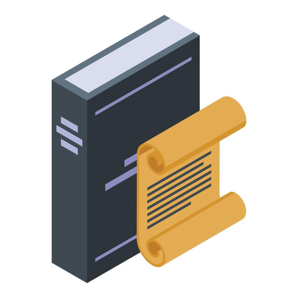 History book icon, isometric style vector