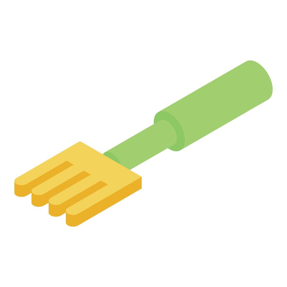 Plant pot fork icon, isometric style vector