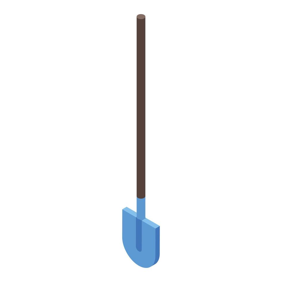 Farm shovel icon, isometric style vector