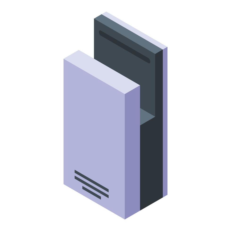 Modern hand dryer icon, isometric style vector