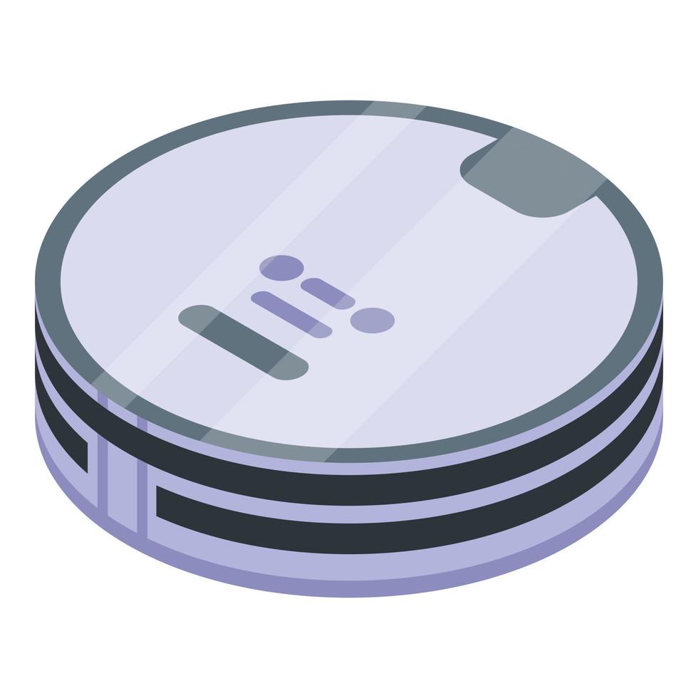 Round robot vacuum cleaner icon, isometric style vector