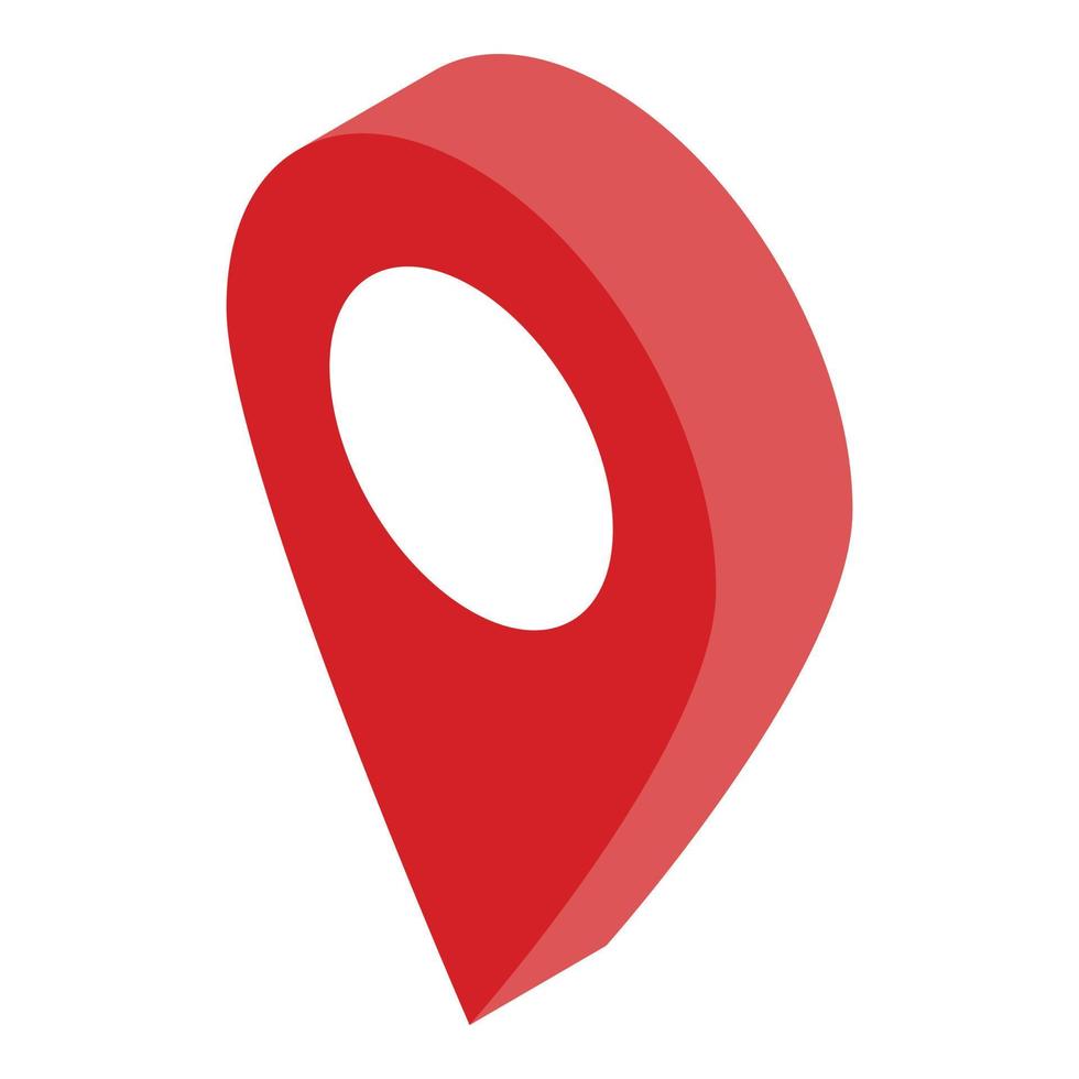 Red gps pin map icon, isometric style vector