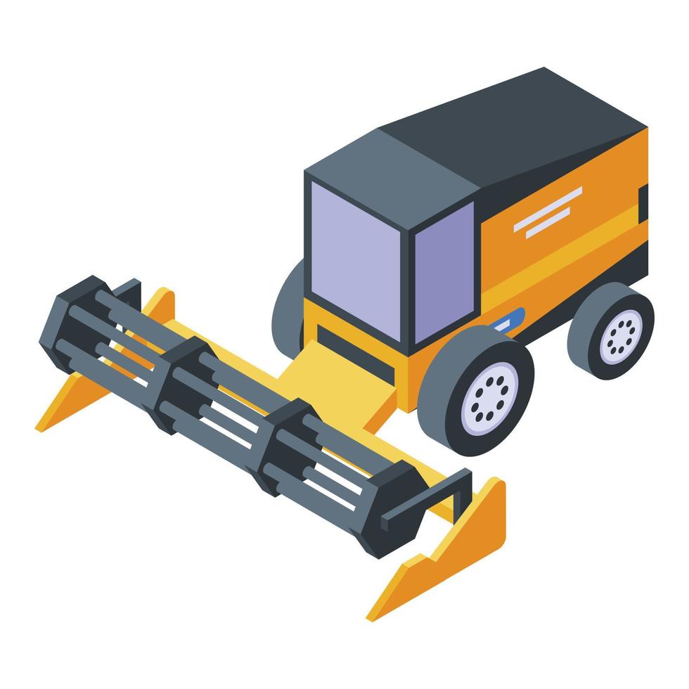 Harvester icon, isometric style vector