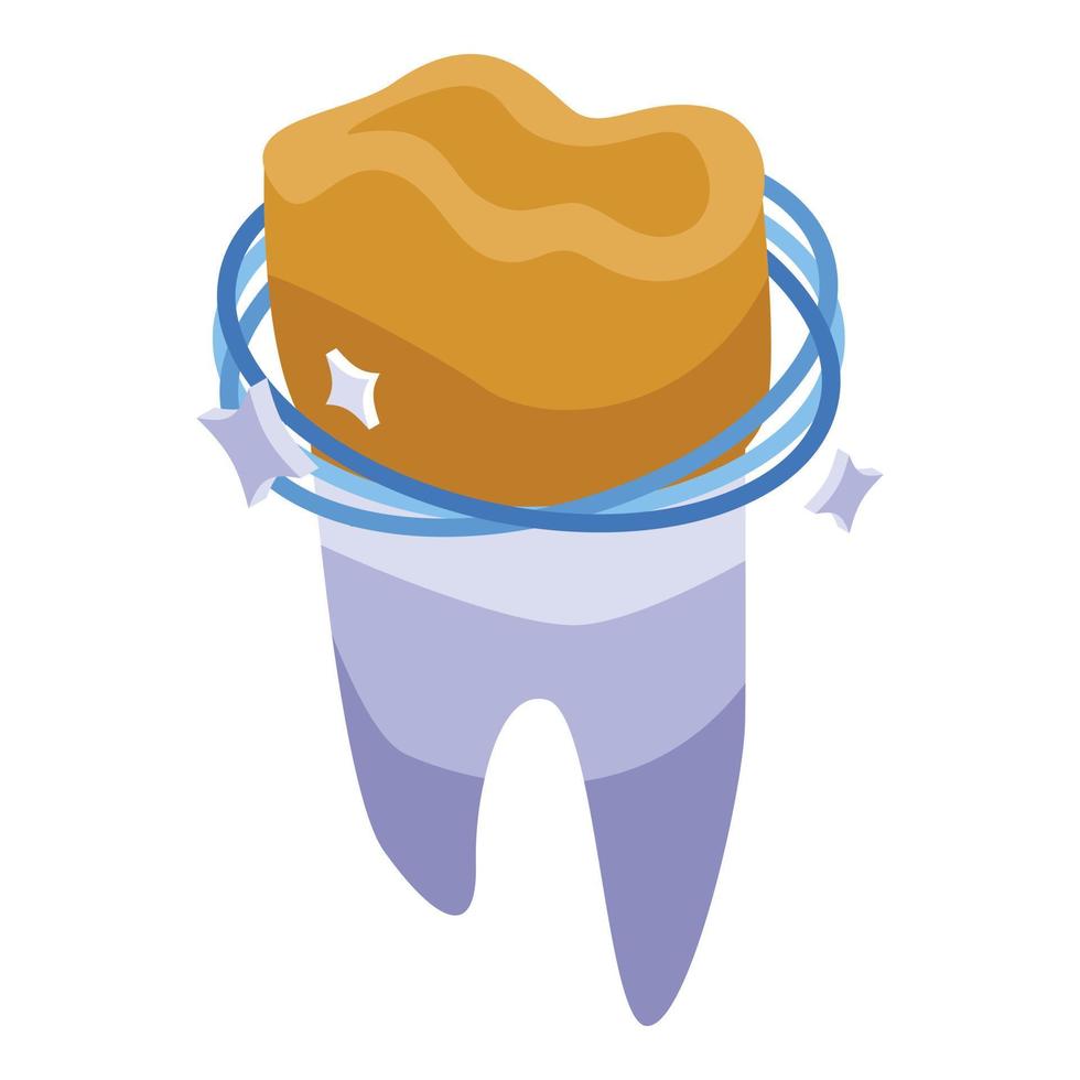 icono de restauración dental, estilo isométrico vector