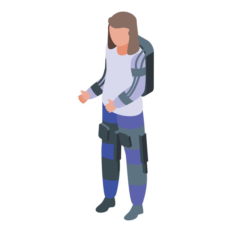 Bionic exoskeleton icon isometric vector. Robot suit vector