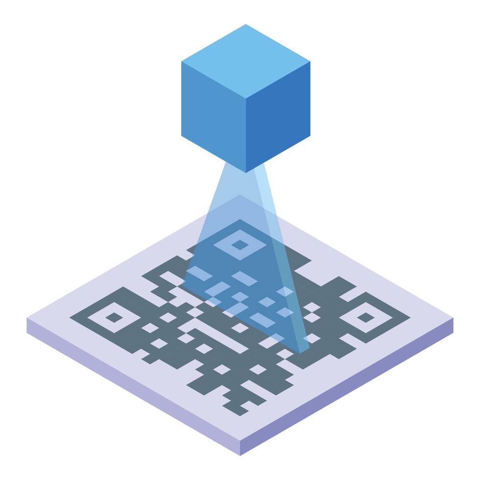 Scan qr code icon isometric vector. Virtual reality vector