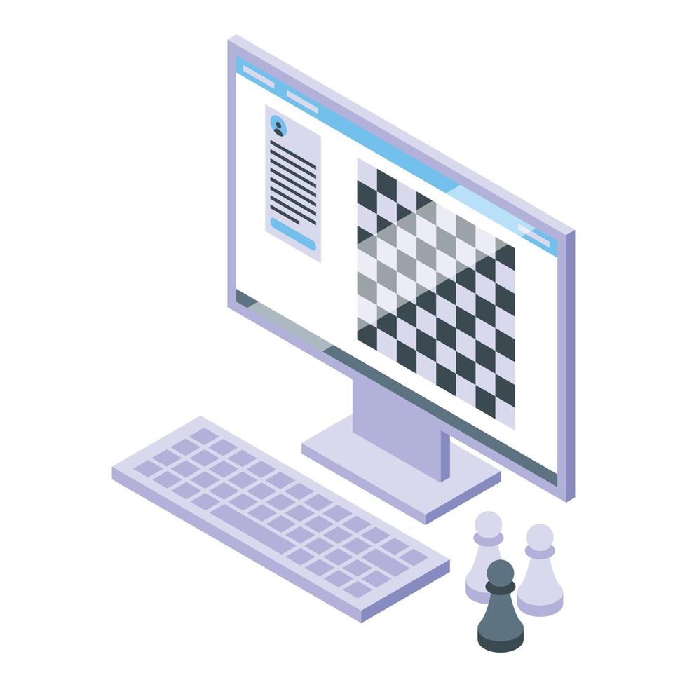 Test chess game icon isometric vector. Scientist expert vector