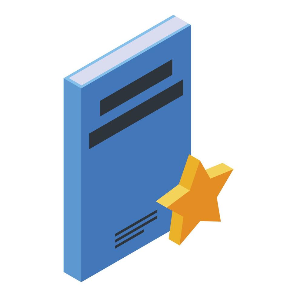 Star fantasy book icon, isometric style vector