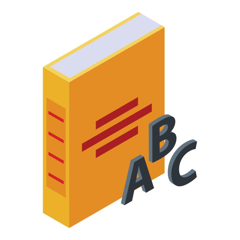 Abc book icon, isometric style vector