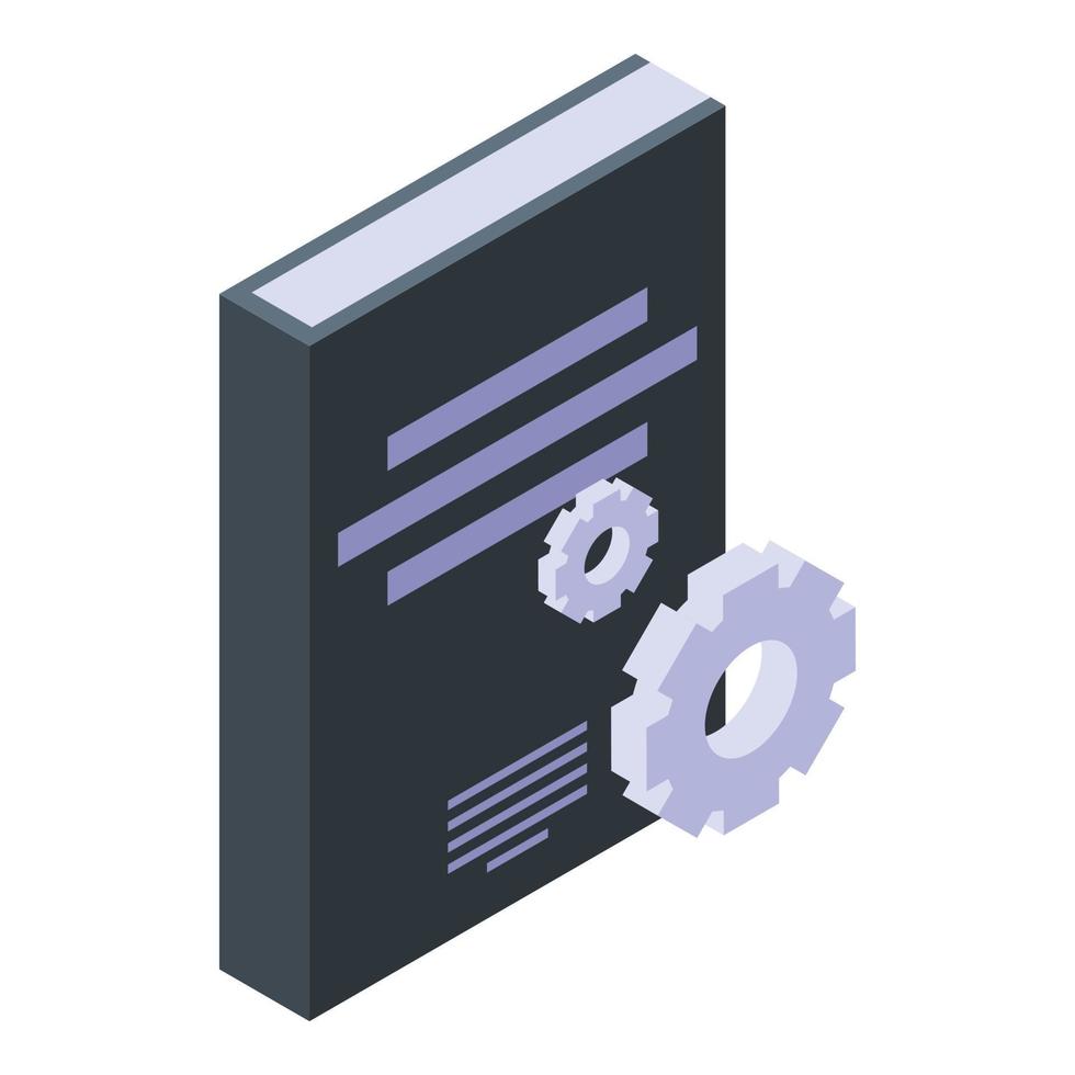 Science book icon, isometric style vector