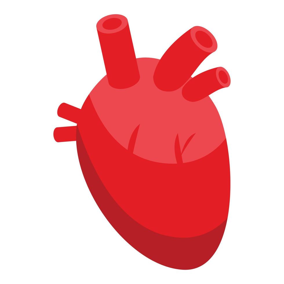 vector isométrico del icono de bioimpresión del corazón. ciencia médica