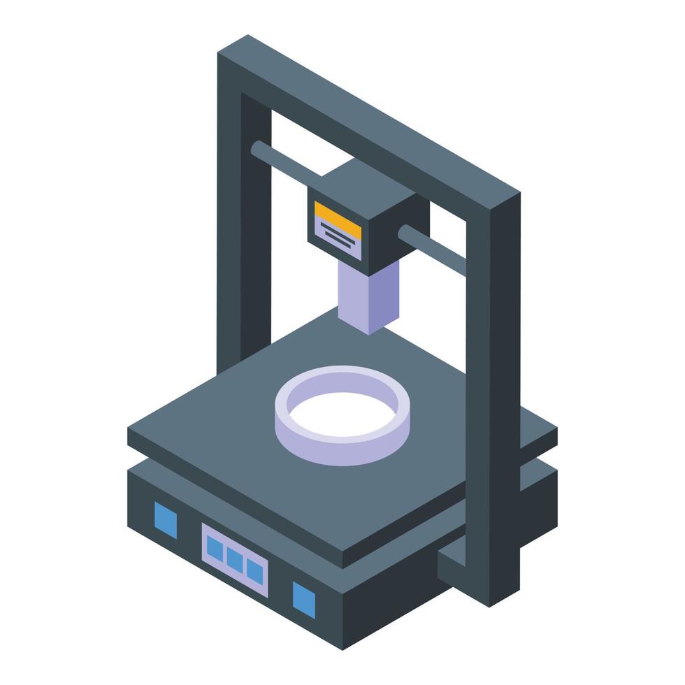 vector isométrico del icono de la impresora médica química. ciencia bioimpresión
