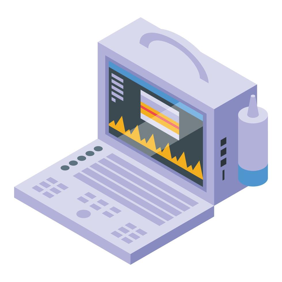 Ultrasound icon isometric vector. Baby examination vector