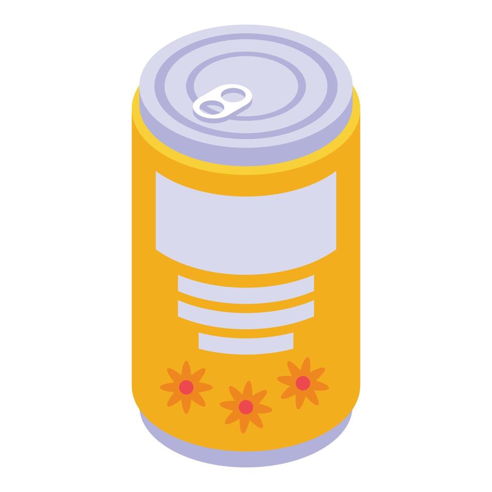 Soda tin can icon isometric vector. Metal food vector