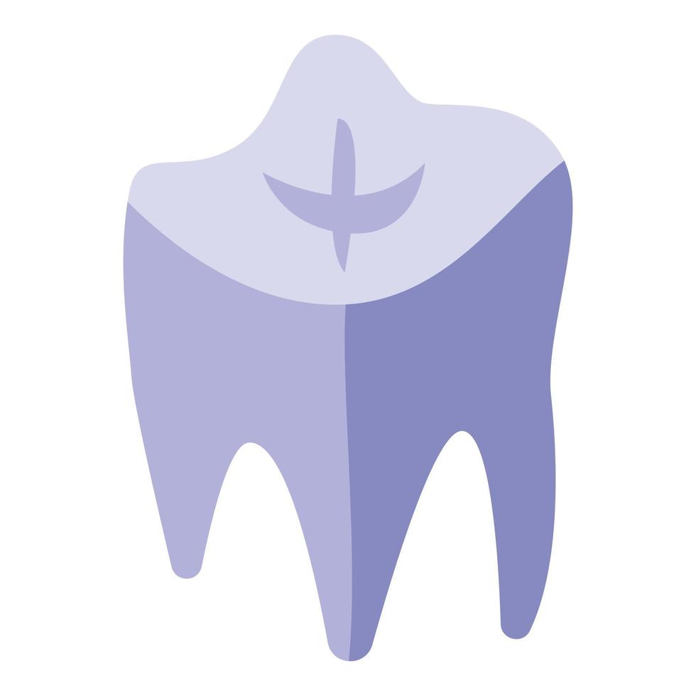 vector isométrico del icono del diente de bioimpresión. Ingeniería médica