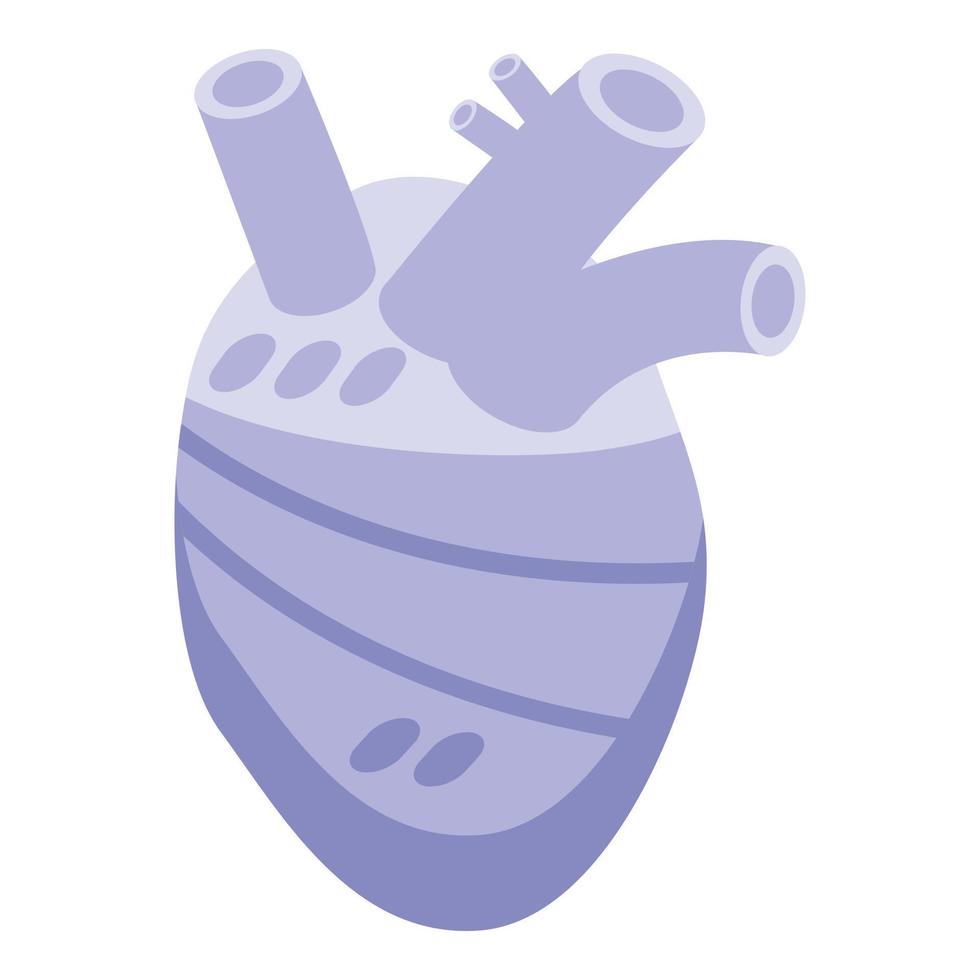 Artificial heart icon isometric vector. Robot suit vector