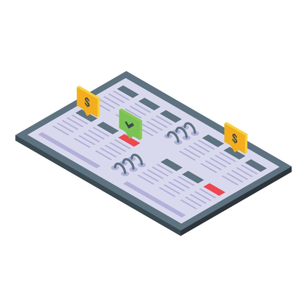 Agenda finance strategy icon isometric vector. Media impact vector